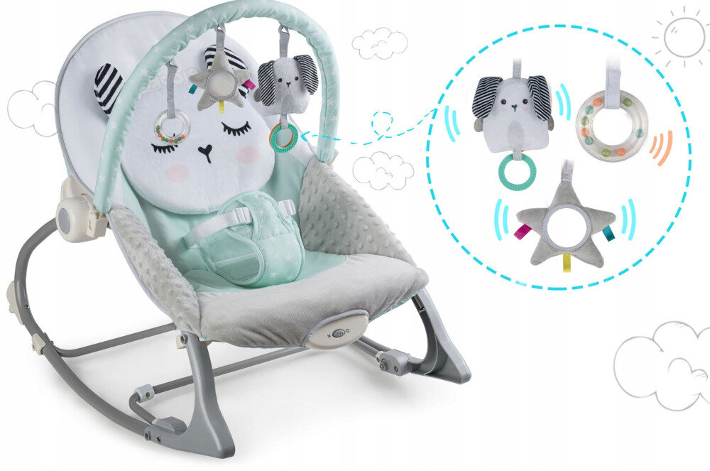 Lezaczek RICOKIDS 7324 2-stopniowa regulacja oparcia palak z zawieszkami