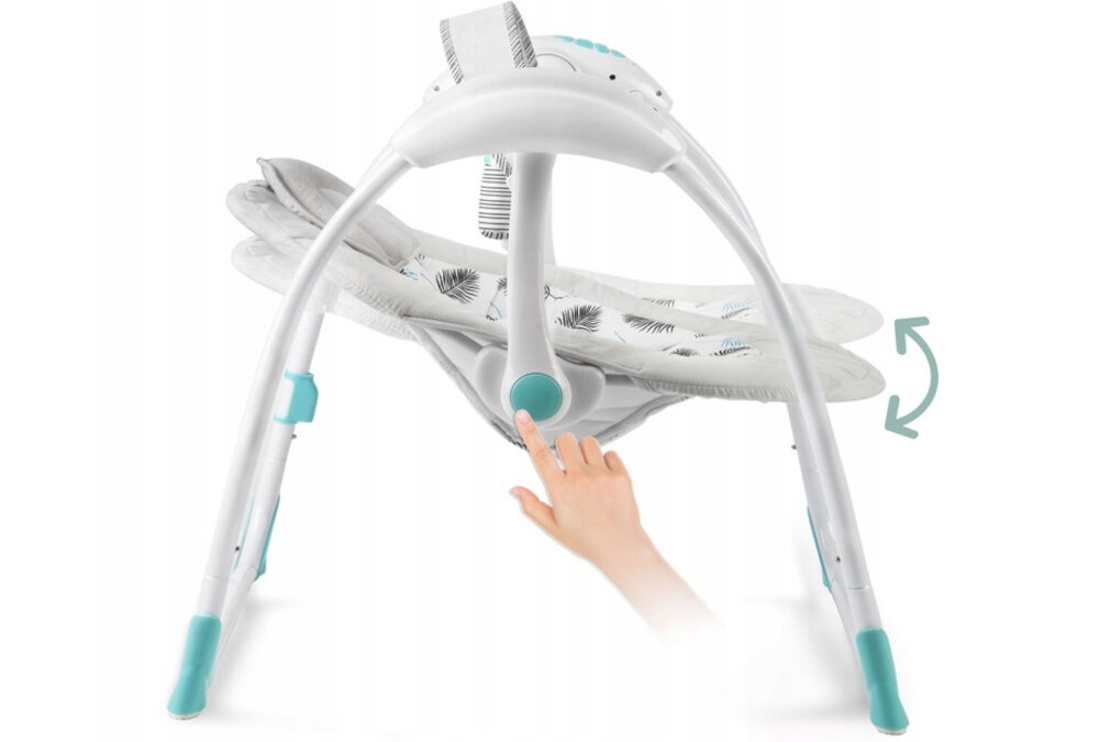 Lezaczek RICOKIDS 7326 Turkusowy regulacja kata oparcia 5 predkosci bujania 10 kolysanek