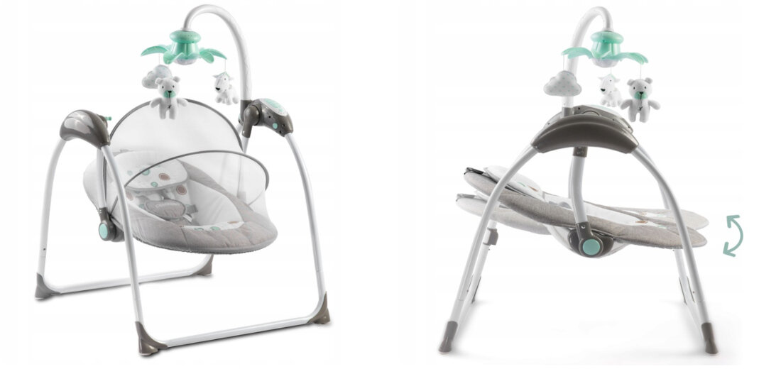 Lezaczek RICOKIDS 7322 Szary 5-punktowe pasy bezpieczenstwa timer