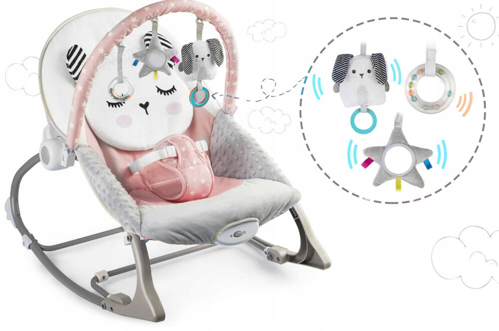 Lezaczek RICOKIDS 7325 2-stopniowa regulacja oparcia palak z zawieszkami