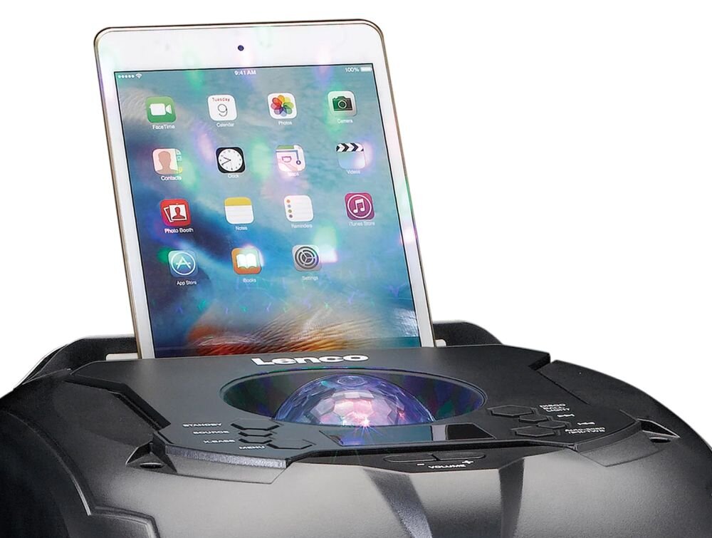 Power audio LENCO PA-260BK dzwiek jakosc zabawa oswietlenie radio mikrofony