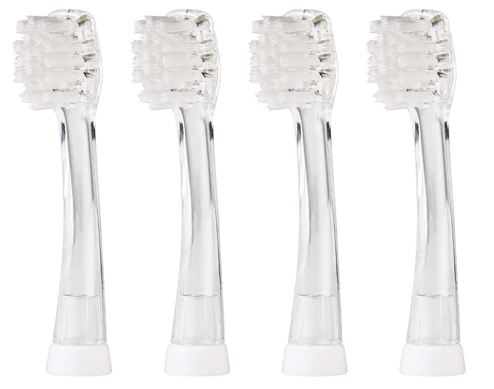 Oryginalna końcówka szczoteczki BRUSH-BABY KidzSonic (4 szt.) (Idealna dla dzieci) Dopasowanie do potrzeb dziecka wiek przeznaczenie minimalizuje ryzyko powstawania próchnicy  skutecznie czyści powierzchnię zębów do przestrzeni międzyzębowych zdrowy i świeży uśmiech
