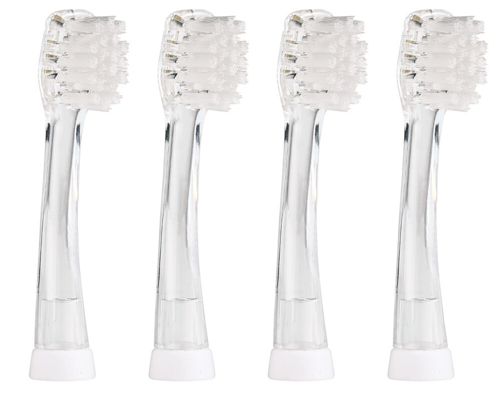 Oryginalna końcówka szczoteczki BRUSH-BABY KidzSonic (4 szt.) (Idealna dla dzieci) Łatwe utrzymanie higieny zalecenia wymiana wysoki poziom higieny montaż jest szybki i bezproblemowy