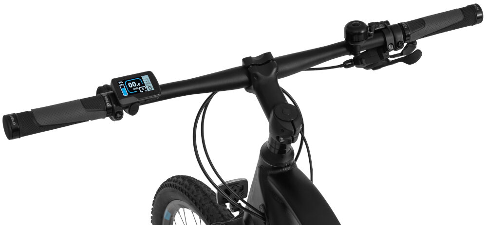 Rower elektryczny INDIANA E-Rock M21 29 cali męski Czarny kierownica marki ZOOM manetki antypoślizgowy materiał wyświetlacz dzwonek