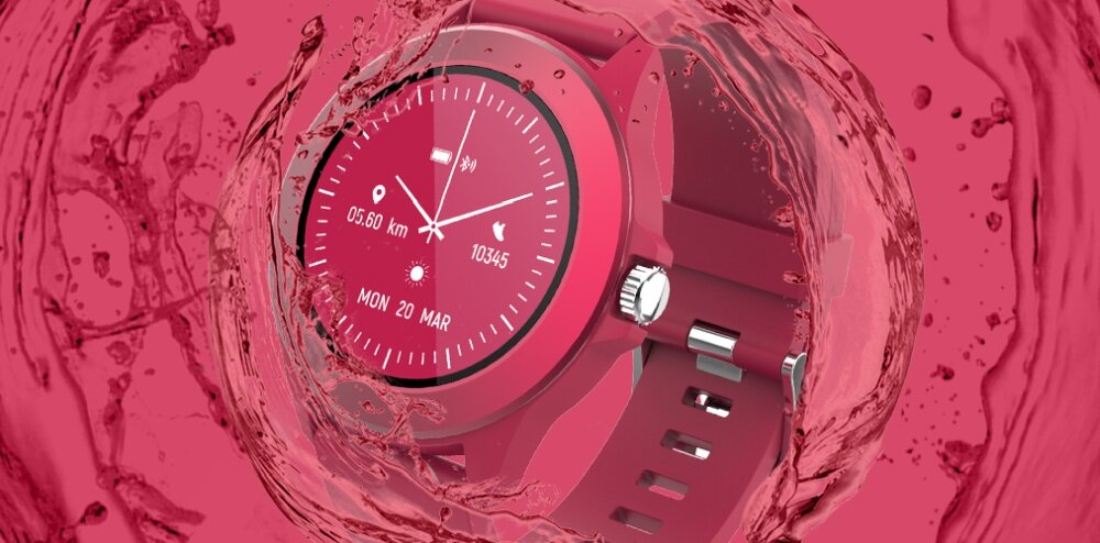 Smartwatch FOREVER Colorum CW-300 ekran bateria czujniki zdrowie sport pasek ładowanie pojemność rozdzielczość łączność sterowanie krew puls rozmowy smartfon aplikacja