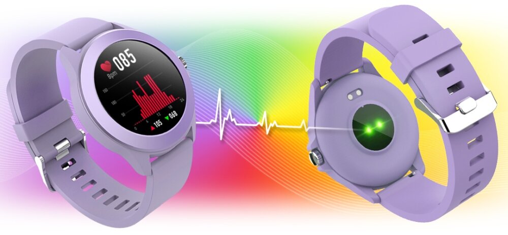 Smartwatch FOREVER Colorum CW-300 ekran bateria czujniki zdrowie sport pasek ładowanie pojemność rozdzielczość łączność sterowanie krew puls rozmowy smartfon aplikacja