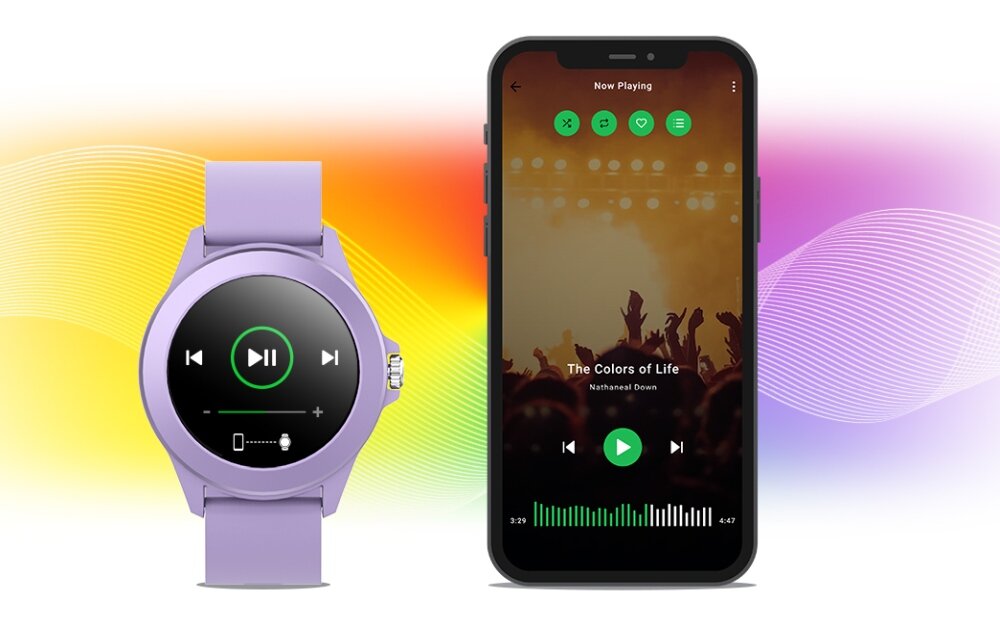 Smartwatch FOREVER Colorum CW-300 ekran bateria czujniki zdrowie sport pasek ładowanie pojemność rozdzielczość łączność sterowanie krew puls rozmowy smartfon aplikacja