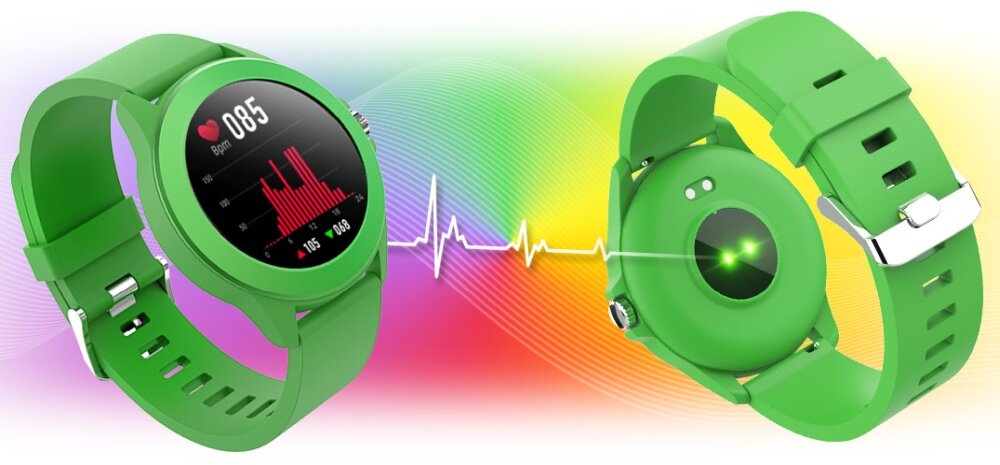 Smartwatch FOREVER Colorum CW-300 ekran bateria czujniki zdrowie sport pasek ładowanie pojemność rozdzielczość łączność sterowanie krew puls rozmowy smartfon aplikacja