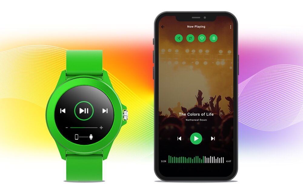 Smartwatch FOREVER Colorum CW-300 ekran bateria czujniki zdrowie sport pasek ładowanie pojemność rozdzielczość łączność sterowanie krew puls rozmowy smartfon aplikacja