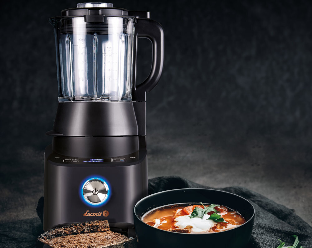 Blender kielichowy ŁUCZNIK Hot&Cold 2022 (Gotujący Łatwa obsługa) Panel LED 9 prędkości 8 wstępnie zaprogramowanych cykli