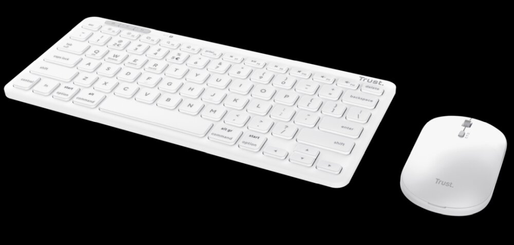 Zestaw bezprzewodowy TRUST (BT+WIRRLES) Lyra  potrójne połączenie klucz ekologiczna praca wydłużony czas pracy uniwersalna niski profil łatwa obsługa klawisze piękny chwyt 