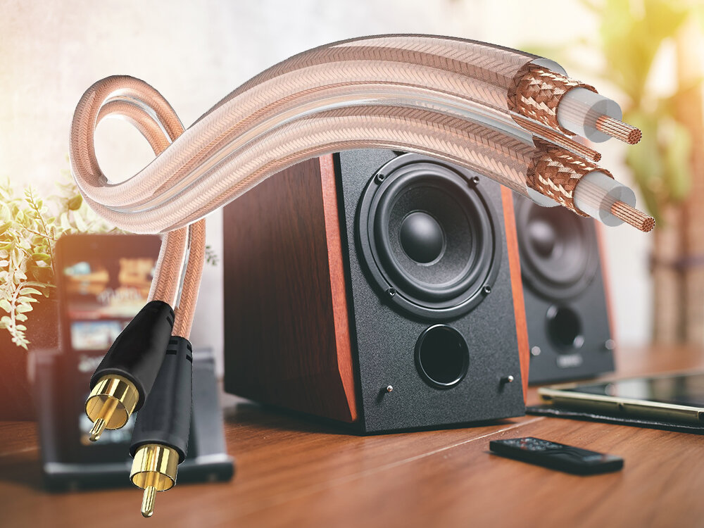 Kabel 2xRCA - 2xRCA IN-AKUSTIK 0.75 m - Solidny przewód audio RCA-RCA