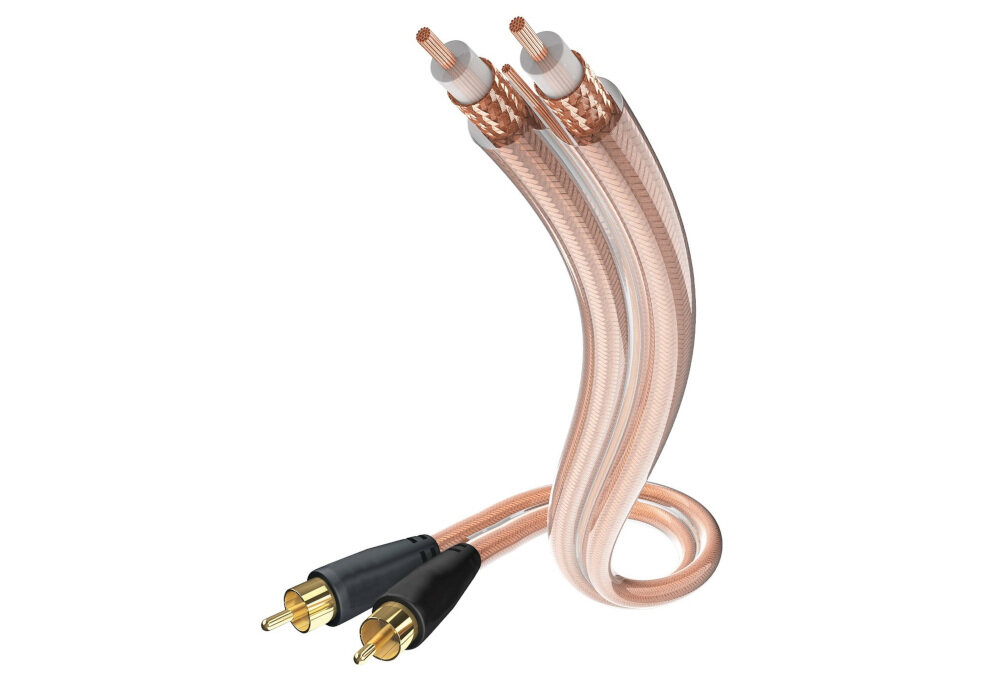 Kabel 2xRCA - 2xRCA IN-AKUSTIK 0.75 m - Trwałość i precyzja wykonania, 24-karatowe złoto