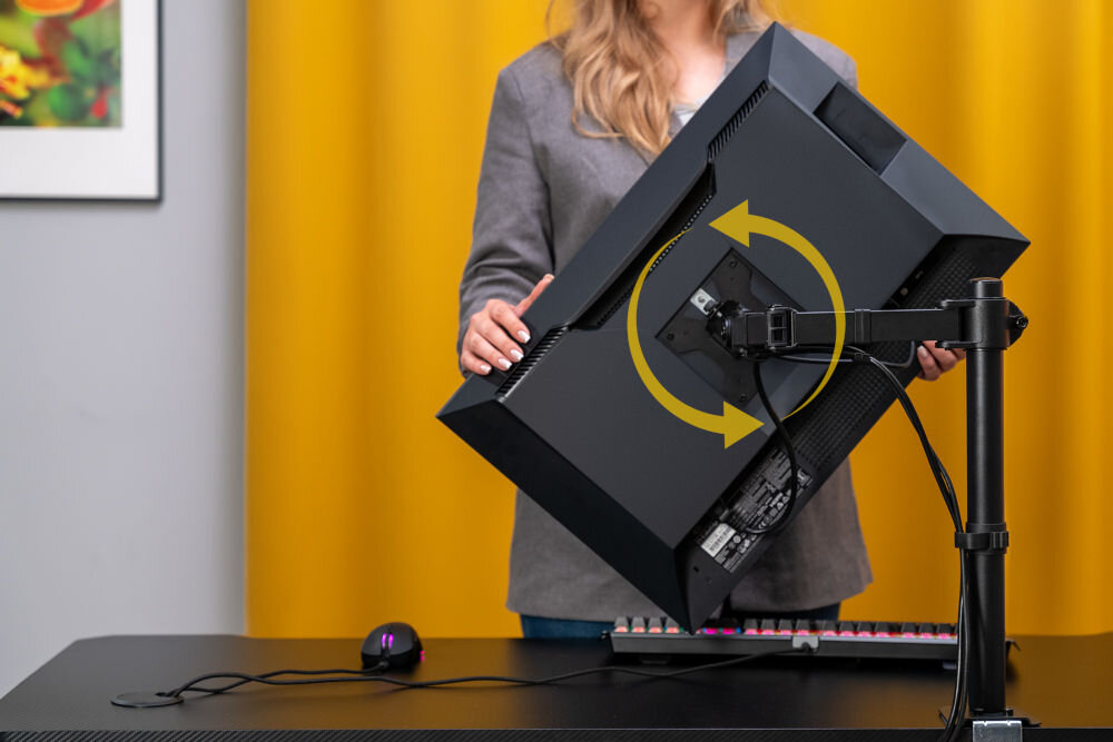 Uchwyt biurkowy XQUANTUM MA10341 regulacja wysokości obrót pion poziom