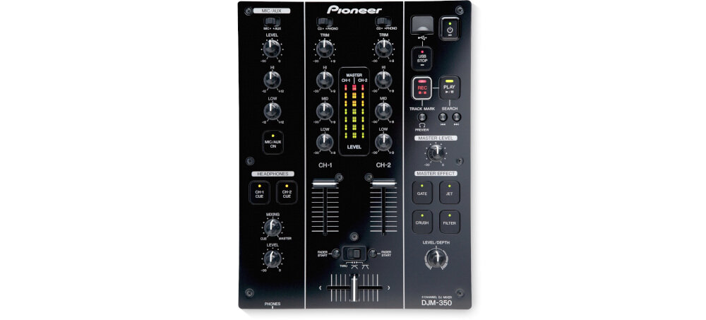Zestaw PIONEER DJM-350 + CDJ-350 + Słuchawki HDJ-500-K - Funkcje sterowania, odtwarzacz z góry
