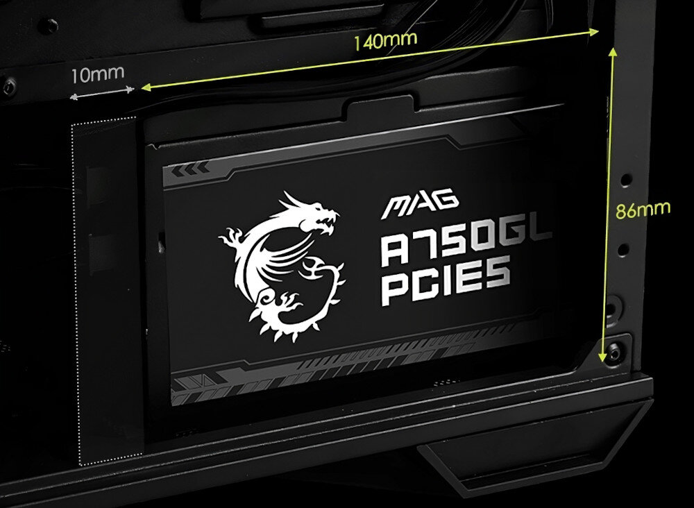 Zasilacz MSI MAG A750GL 750W 80 Plus Gold moc wymiary cechy przeznaczenie