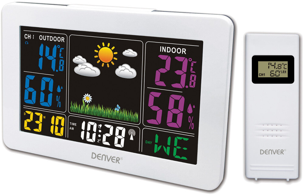 Stacja pogody DENVER WS-540 Biały działanie cechy zasilanie wyświetlacz