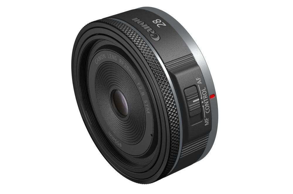 Obiektyw CANON RF 28mm F2.8 STM EMEA ogniskowa przysłona ostrość pierścienie optyka soczewki powłoki montaż bagnet światło jasność zoom filtry waga