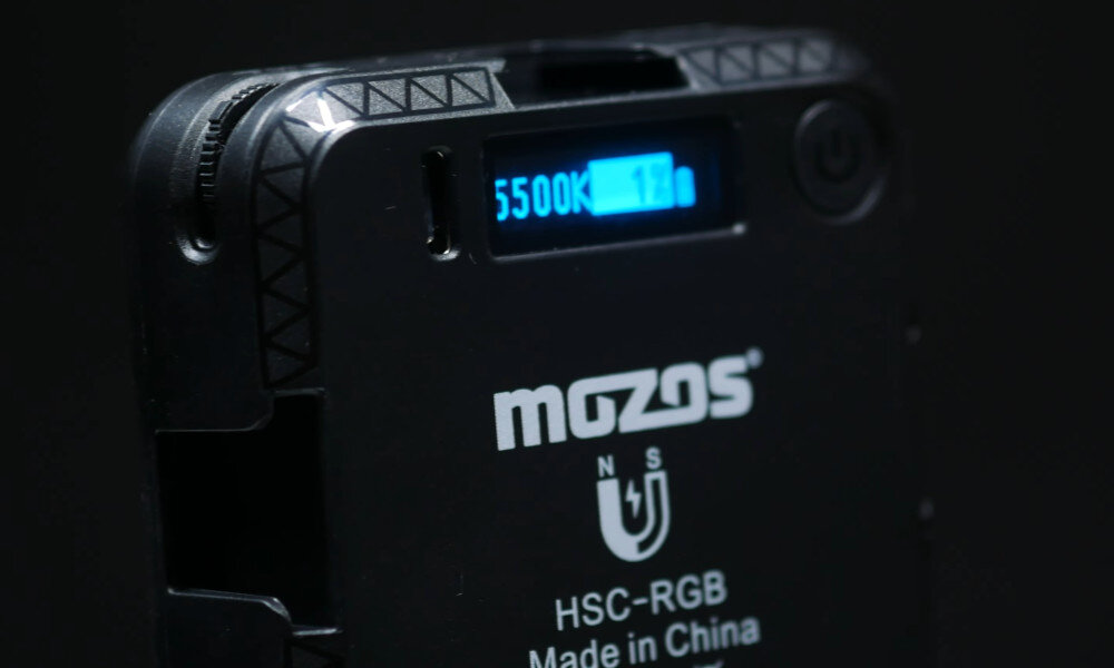 Lampa LED MOZOS HSC-RGB wyświetlacz regulacja pokrętła obsługa