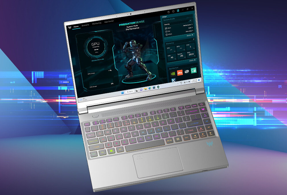 Laptop ACER Predator Triton aplikacja tryby ustawienia