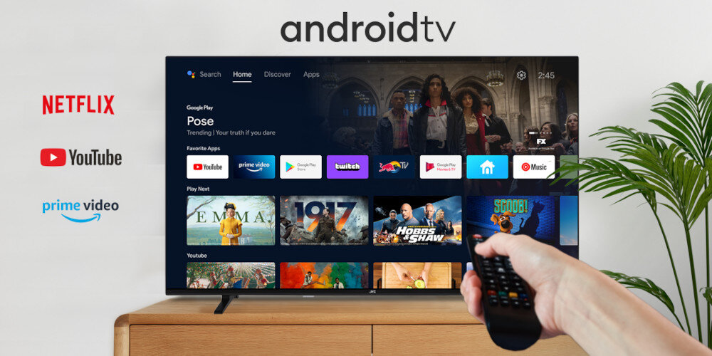Telewizor JVC LT-VAQ330P - android tv smart tv aplikacje