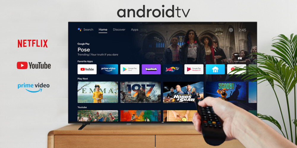 Telewizor JVC LT-VAQ330P - android tv smart tv aplikacje