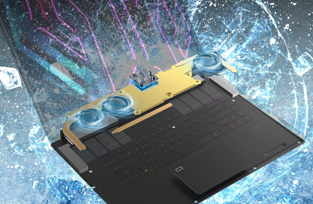 Laptop ACER Predator Triton 17X PTX17-71-94R1 chłodzenie wentylatory temperatura