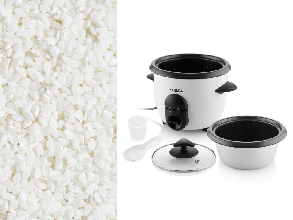 Ryżowar HYUNDAI RC060 nieprzywierająca powłoka, kontrola procesu gotowania, ergonomiczne, izolowane uchwyty