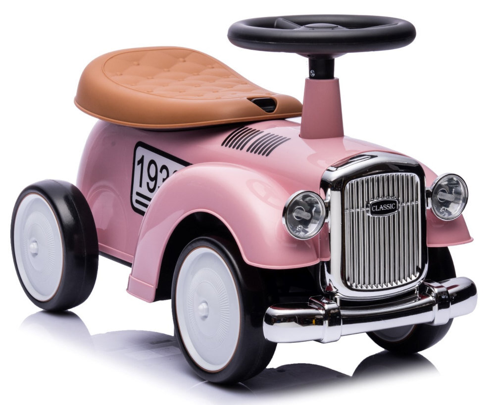 Jeździk SUN BABY Retro Różowy Schowek pod siedziskiem przechowywanie