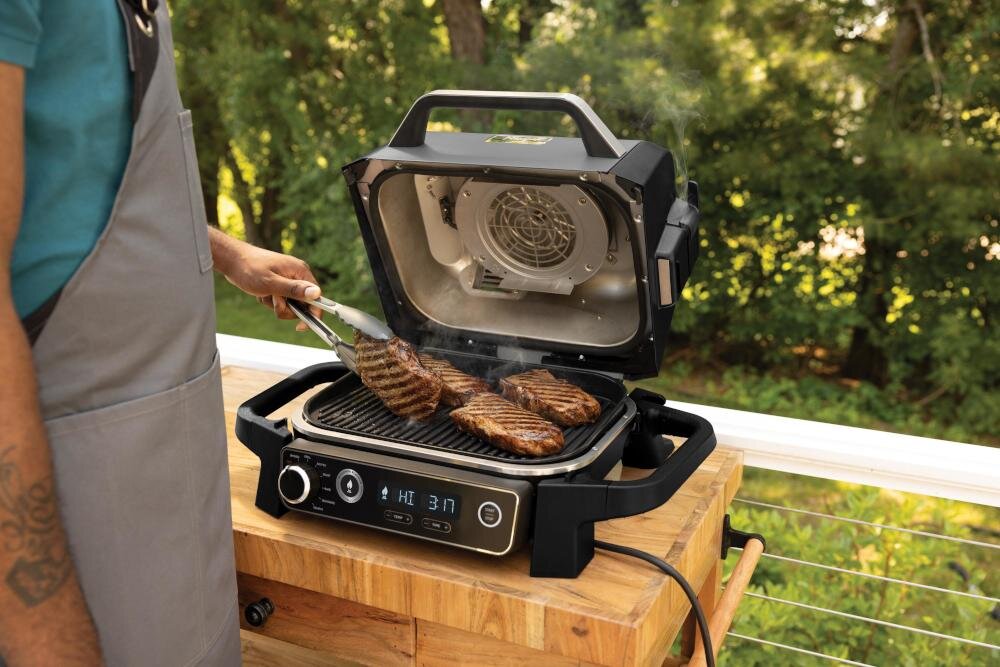 NINJA Woodfire OG701EU grill aromat pellet drzewny drewno paliwo smak bbq wołowina wieprzowina kurczak wiśnia klon dąb łagodny słodki ryba warzywa