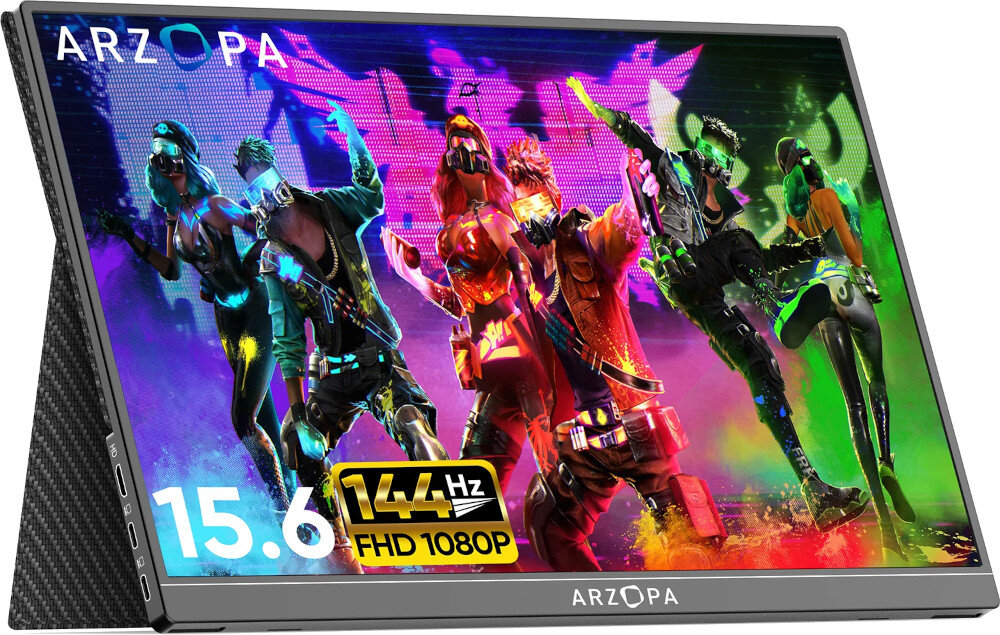 Monitor ARZOPA G1 Game 16.1 1920x1080px IPS 144Hz porty podłączenie zasilanie instalacja