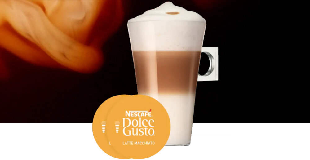 Kapsulki NESCAFE Dolce Gusto Latte Macchiato Trzywarstwowa rozkosz smak