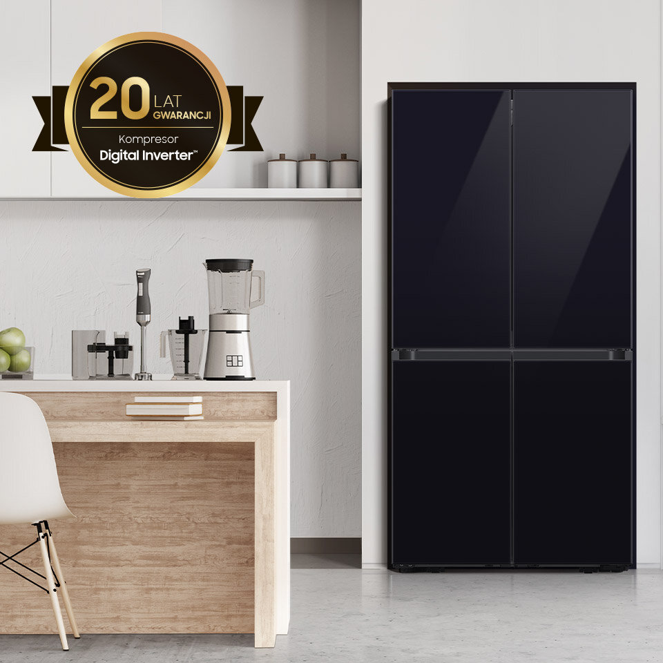 W lodówce Samsung Multidoor RF65A967622 z oferty sklepu Media Expert funkcjonuje niezawodny kompresor Digital Inverter z 20-letnią gwarancją W lodówce Samsung Multidoor RF65A967622 z oferty sklepu Media Expert funkcjonuje niezawodny kompresor Digital Inverter z 20-letnią gwarancją
