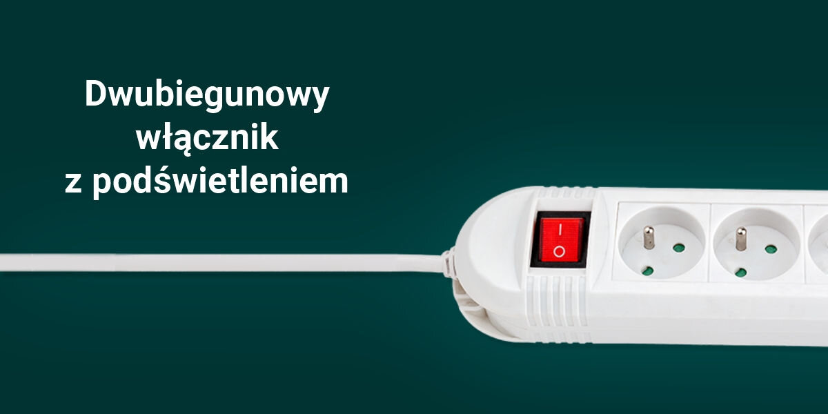 Listwa HAMA Comfort 3GN 1.5 m Biały
zasilanie pod kontrolą, podświetlany dwubiegunowy włącznik, zielone tło, produkt, biały napis dwubiegunowy włącznik z podświetleniem