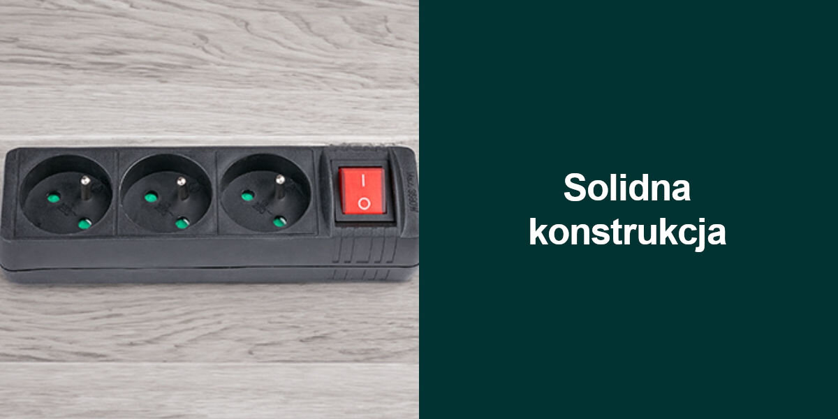 Listwa HAMA Standard 3GN 3 m Czarny
solidna konstrukcja, wysokiej jakości przewód o długości 3 metrów, wzmocnione styki, dodatkowo wzmocnione łączenia przewodu z listwą i wtyczką,
produkt, zielone tło, biały napis solidna konstrukcja