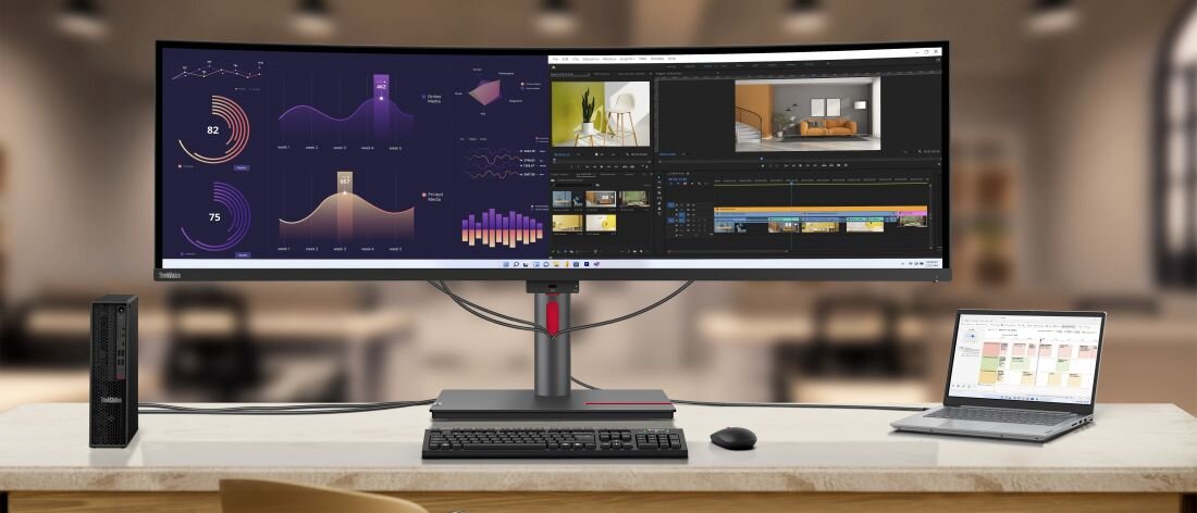 Monitor LENOVO ThinkVision P49w-30 - Thunderbolt 4 USB-C eKVM/KVM