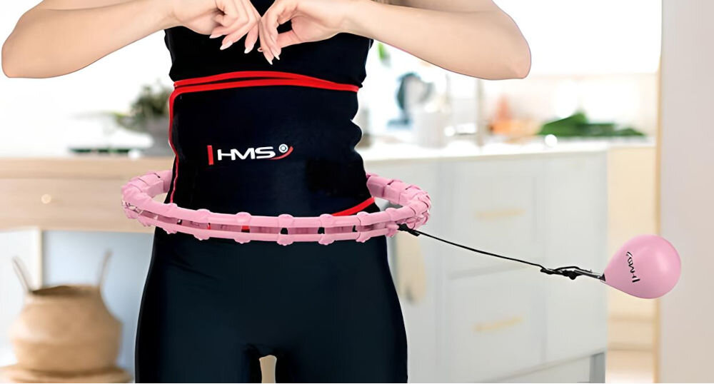 Hula hop HMS HHW02 Różowy zwiększona efektywność ćwiczeń pas wyszczuplający wspomaga potliwość eliminacja toksyn i wody z organizmu wspólne wykorzystanie akcesoriów smukła sylwetka poprawa wygladu skóry
