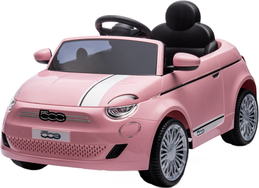 Samochód dla dziecka SUN BABY Fiat 500 Wersja Sport Różowy inspiracja do podrozowania w wiecie wyobrazni zachecenie dzieci do aktywnosci fizycznej stymulowanie wyobrazni dla dzieci powyzej 3 roku zycia