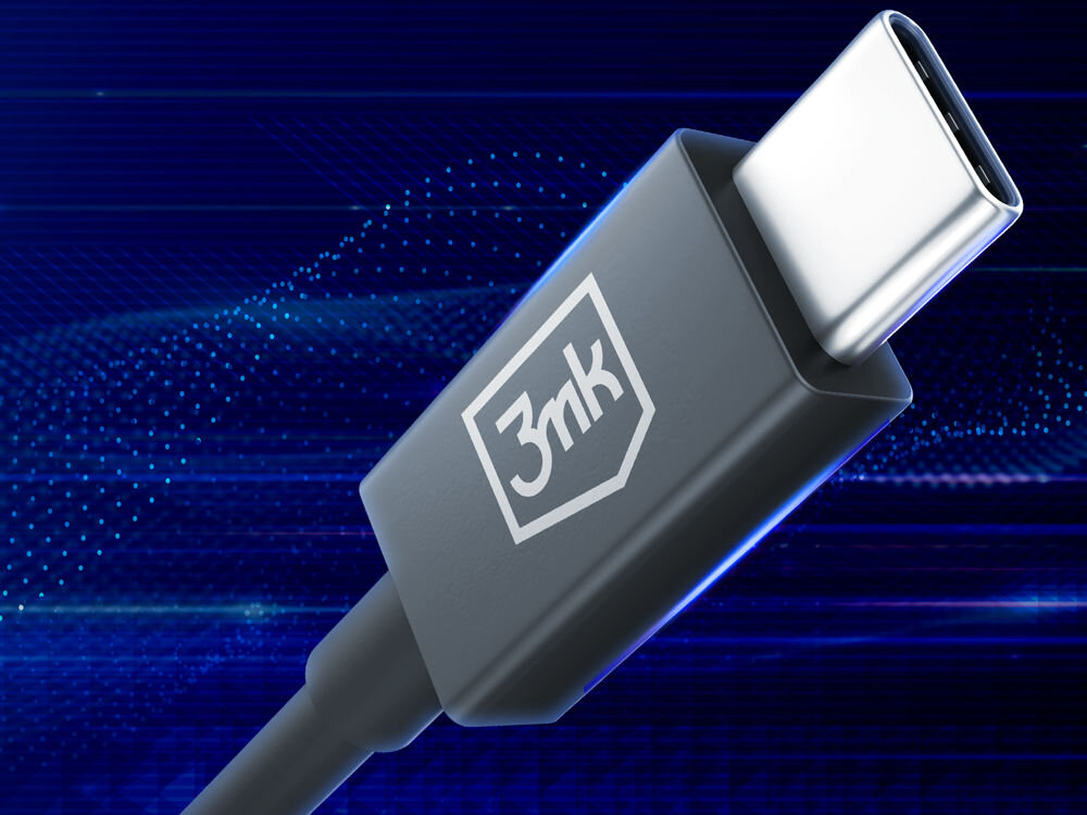 Kabel USB Typ C - USB Typ C 3MK Hyper ThunderBolt 240W 1 m Czarny thunderbolt winsows apple as x chrome os