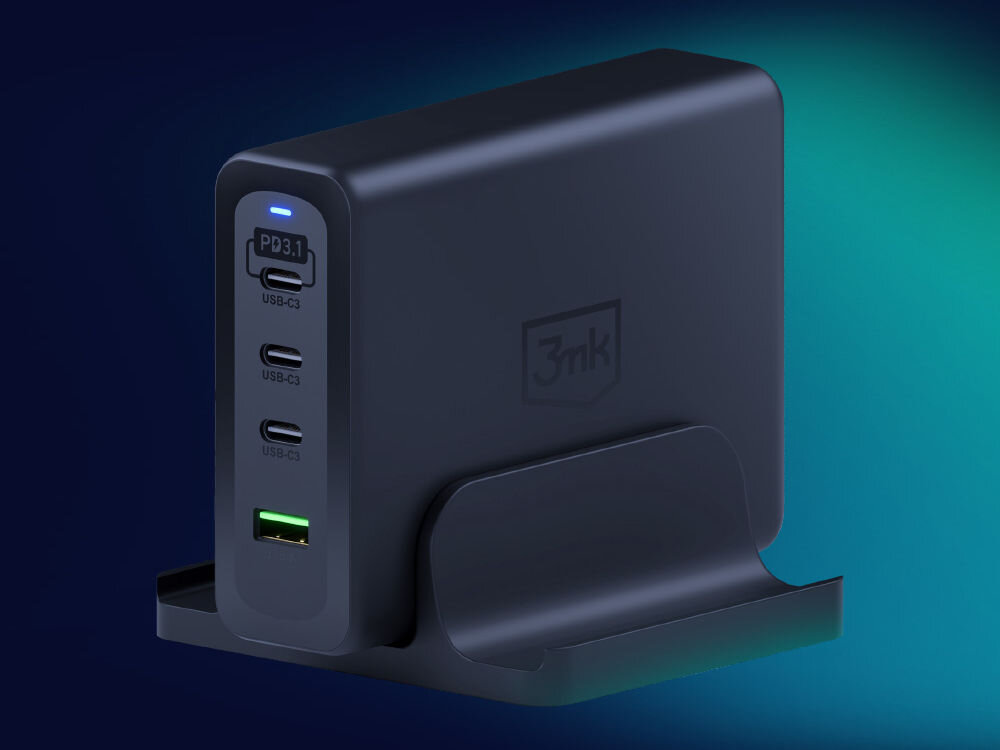 Ładowarka sieciowa 3MK Hyper Charging Station 240W Czarny moc 240 w usb-c usb-a