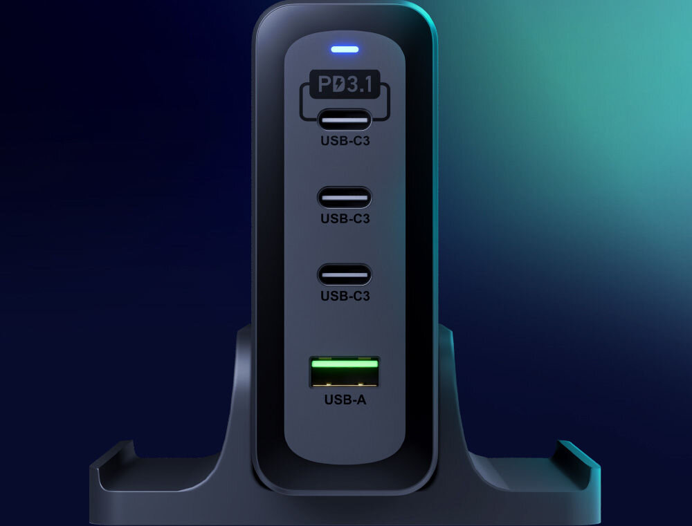 Ładowarka sieciowa 3MK Hyper Charging Station 240W Czarny 4 urządzenia jednocześnie mobilna