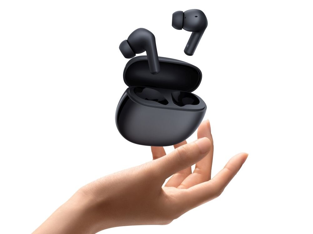 Słuchawki dokanałowe XIAOMI Redmi Buds 4 Active dźwięk moc łączność szumy redukcja szumów hałas głośność zakres częstotliwość waga zasilanie ładowanie złącze port wtyczka działanie etui smartfon sterowanie wygoda muzyka