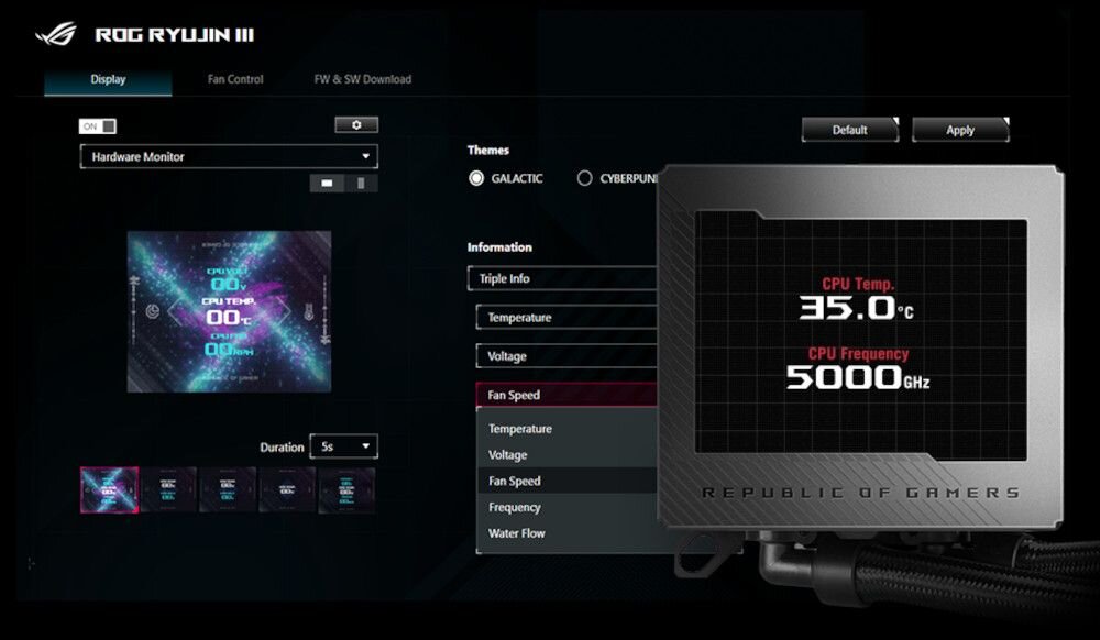  Chłodzenie wodne ASUS ROG Ryujin III 360 ARGB  - Monitorowanie systemu 