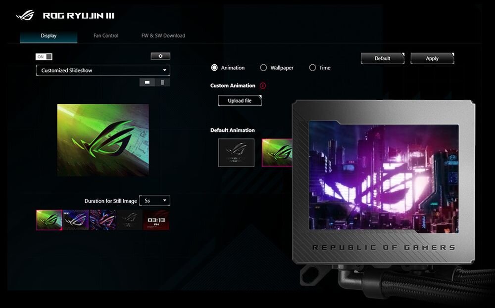  Chłodzenie wodne ASUS ROG Ryujin III 360 ARGB  - Personalizowane animacje ROG 