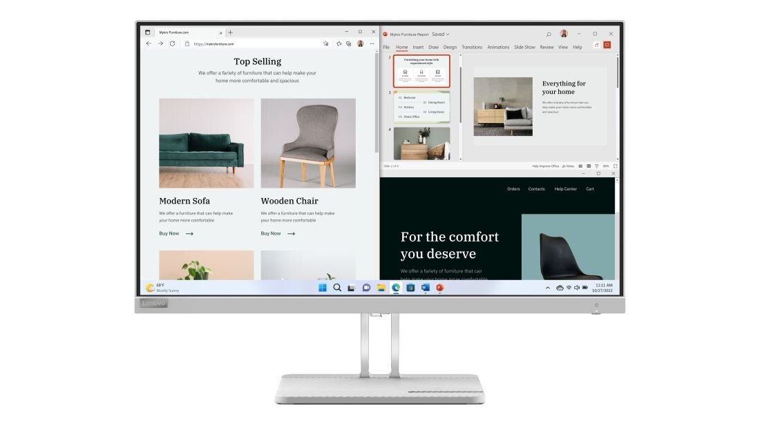 Monitor LENOVO L27e-40 - 99% pokryciem palety barw sRGB