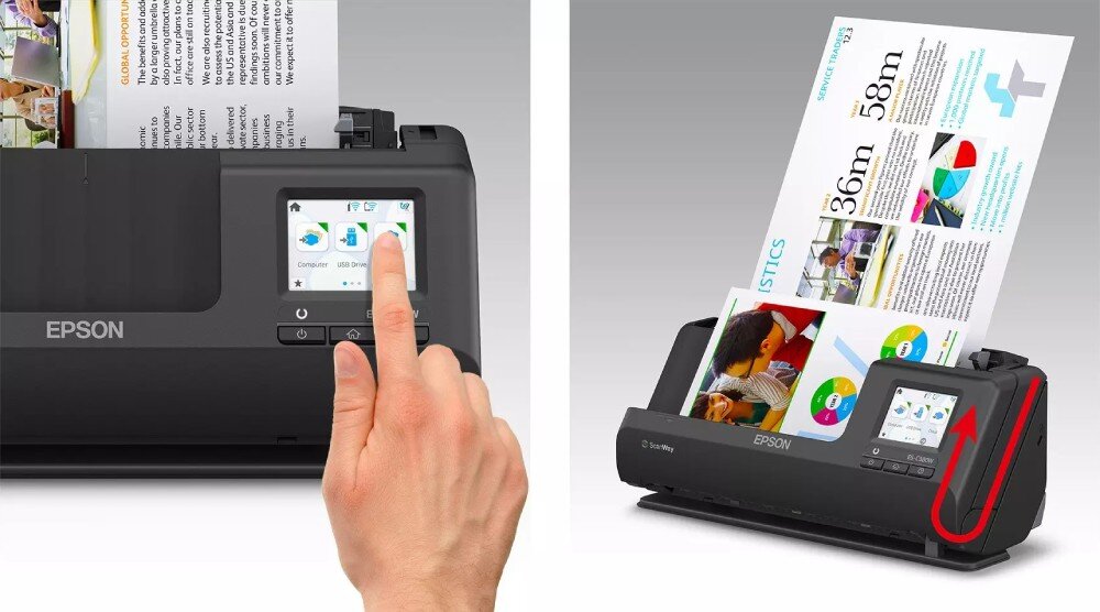 Skaner EPSON ES-C380W Wi-Fi skanowanie tryby