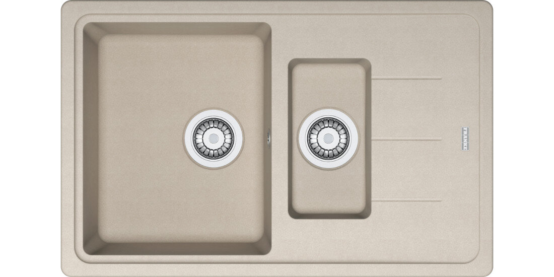 Zlewozmywak FRANKE Basis BFG 651-78 114.0676.278 Orzechowy 50x78 widok na zlew z góry odporność na plamy trwałość kwarc fragranite wytrzymałość
