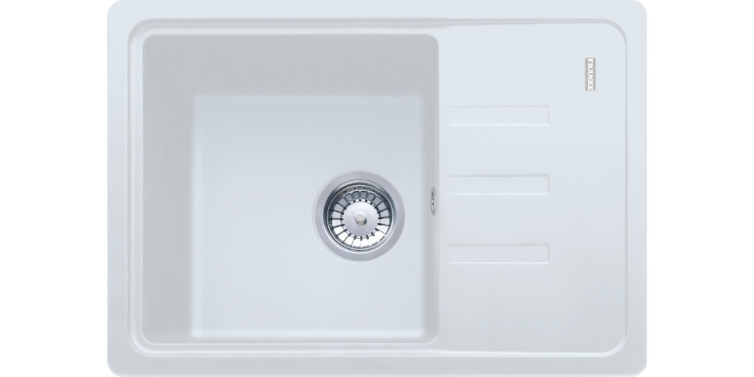 Zlewozmywak FRANKE Malta BSG 611-62 114.0676.318 Biały polarny widok na zlew z góry odporność na plamy trwałość kwarc fragranite wytrzymałość