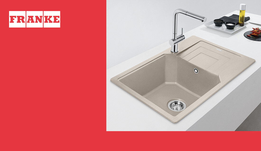 Zlewozmywak jednokomorowy z ociekaczem FRANKE Urban UBG 611-78 XL 114.0687.276 Orzechowy 50x78 wygląd design tło prezentacja wizualizacja