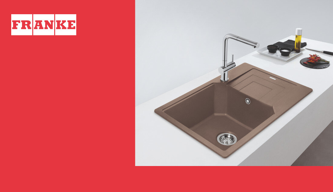 Zlewozmywak FRANKE Urban UBG 611-78 XL 114.0687.279 Cappuccino wygląd design tło prezentacja wizualizacja